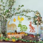 INFUNLY Easter Rabbit Stencil for Painting 11.8x11.8 Happy Spring Flower Wall - Image 6