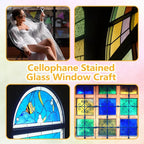 Colorful Plastic Paper, 160 Pieces Colored Transparency Sheets 7.5x7.5 In Craft - Image 4