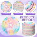 Funnymoom 60 Pcs 7 Inch Pastel Tie Dye Birthday Party Plates Vibrant Paper - Image 3