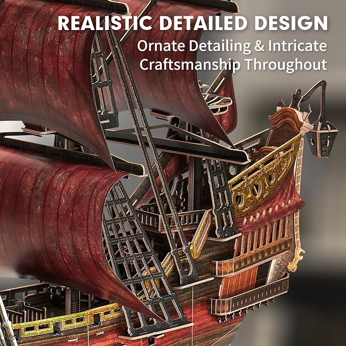 CubicFun 3D Puzzles for Adults Kids, Home Decor Cool Pirate Ship Arts & Crafts - Image 5