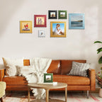 4x4 Picture Frame with Mat for 3x3, Wavy Edge Wooden Real Glass Photo Frame for - Image 6
