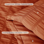 MUXHOMO 7 Pieces Queen Comforter Set, Seersucker Bed in a Bag Queen Size - Image 6
