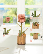 rowood Artifical Flower, Wood Flower Building Toy Set, Mother's Day/Valentine's - Image 4