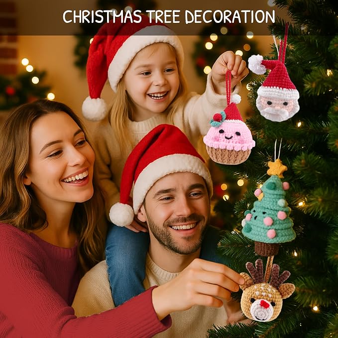 HOUSE CREATIVITY Crochet Kit for Beginners – Make a Christmas Tree & Cupcake - Image 6