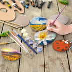 Mezchi 15 Pack Extra Large Flat River Rocks, 3.1-4.7 Inch Smooth Painting Stones - Image 4