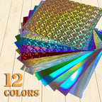 Sheet Metallic Foil Heat Transfer Vinyl 12Inch*10Inch*12pcs Bundle Chrome HTV - Image 3