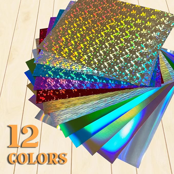 Sheet Metallic Foil Heat Transfer Vinyl 12Inch*10Inch*12pcs Bundle Chrome HTV - Image 3