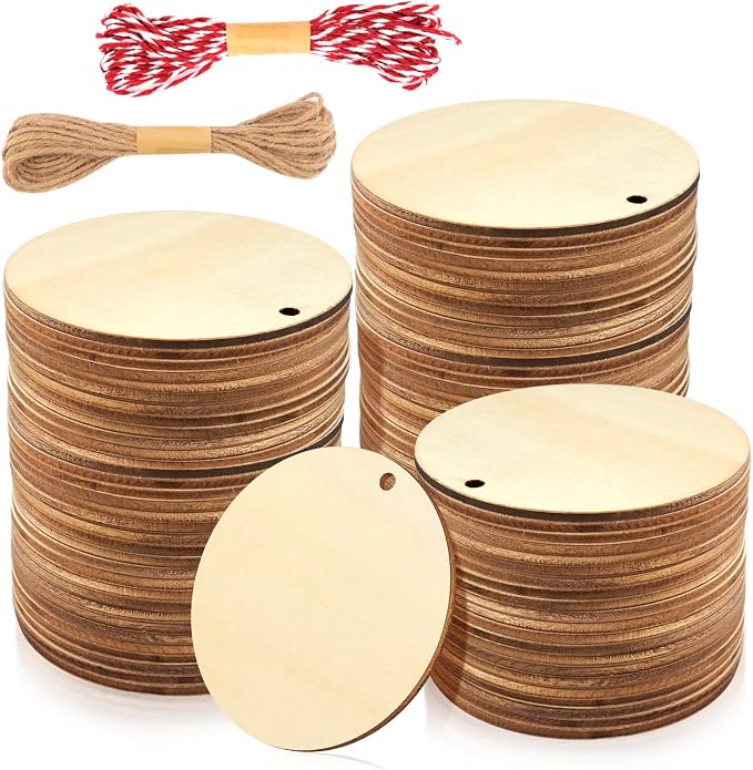 FSWCCK 100 PCS 3 Inch Wood Circles by FSWCCK