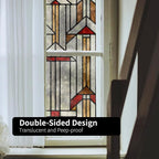 Faux Stained Glass Effect Window Privacy Film, Original Hand Drawn Static Cling - Image 3