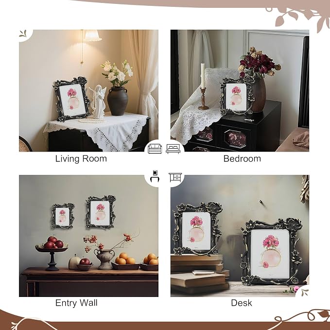 4x6 Vintage Picture Frame, Victorian Retro Decorative Photo Frames - Image 5