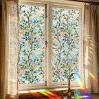 Foliage Pattern Decorative Window Film Privacy, Faux Stained Glass Window Cling - Image 4
