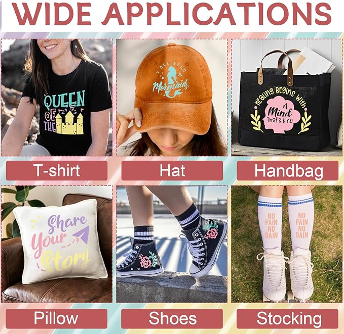 WRAPXPERT Pastel Iron on Vinyl Boho Heat Transfer Vinyl Bundle 12 X 10 in - Image 7
