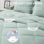 Love's cabin Full Comforter Set Aqua, 7 Pieces Full Bed in a Bag, All Season - Image 5