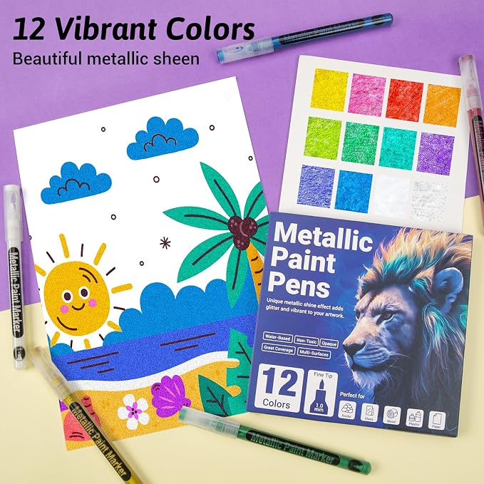 SAKEYR Metallic Acrylic Paint Markers - Image 5