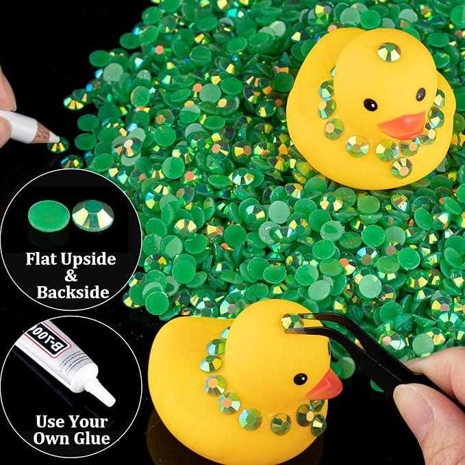 2500pcs 5mm Resin Rhinestones Bulk, Dark Green AB Flatback Round Jelly - Image 5