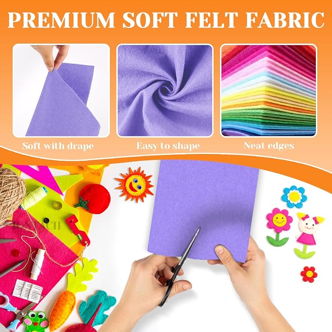 IONTACH 9" X 12" Soft Felt Sheets 1.6mm Thick | Felt Fabric - Image 4