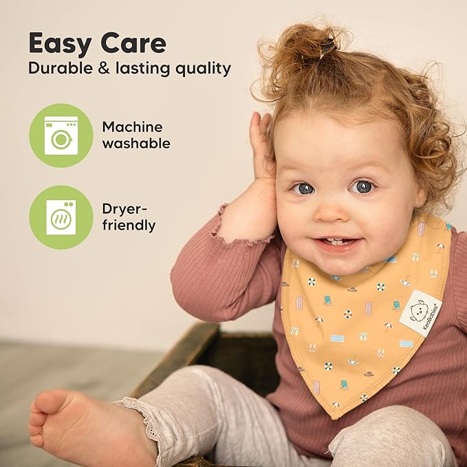 8-Pack Organic Baby Bandana Bibs for Boys, Girls - Super Absorbent Triangle Baby Bibs for Drooling and Teething Infant, 100% Cotton Extra Soft for Newborn, Infant 0-36 Months (Mesozoic)