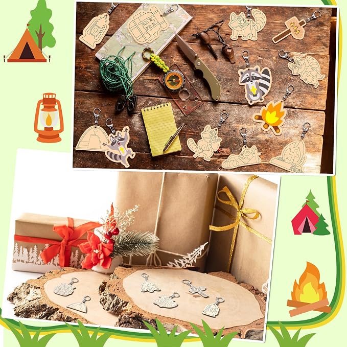 RattanView 24 Pcs Camp Craft Color Your Own Religious Camping Keychains DIY - Image 7