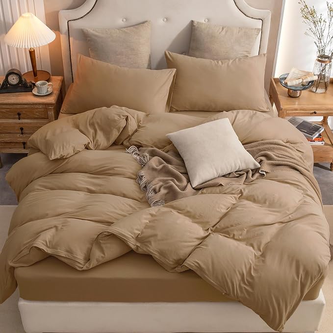 PURE ERA Jersey Knit Duvet Cover Set 100% T-Shirt Cotton Super Soft Comfy 3pc - Image 3