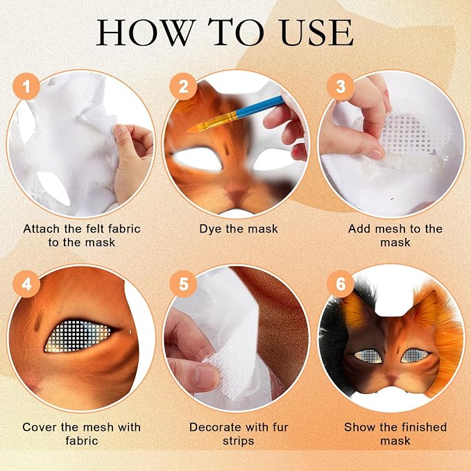 Seenelling DIY Therian Mask Kit Blank Cat Mask - Image 6