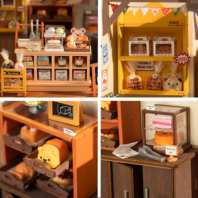Rolife DIY Miniature Doll House Kit, Build Becka's Bakery Diorama House - Image 4
