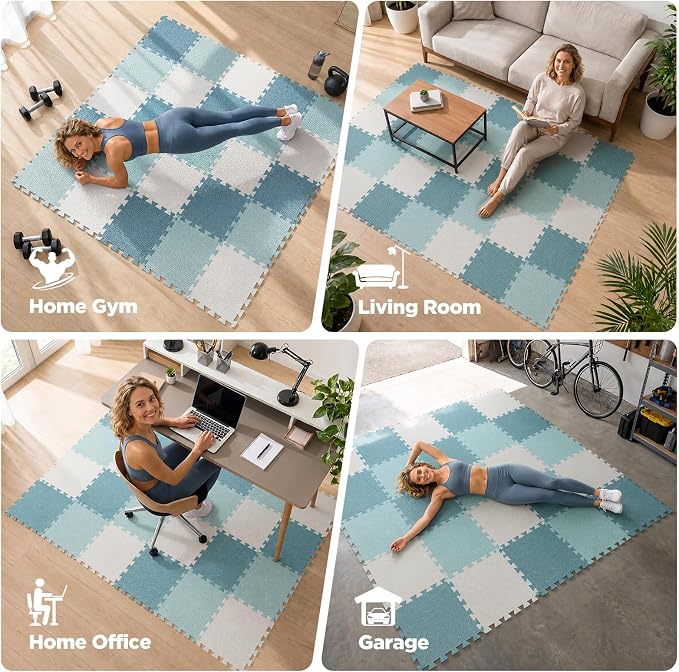 AIRHOP 18 PCS Gym Floor Mat, EVA Foam Puzzle Gym Mat, High-Density Interlocking - Image 7