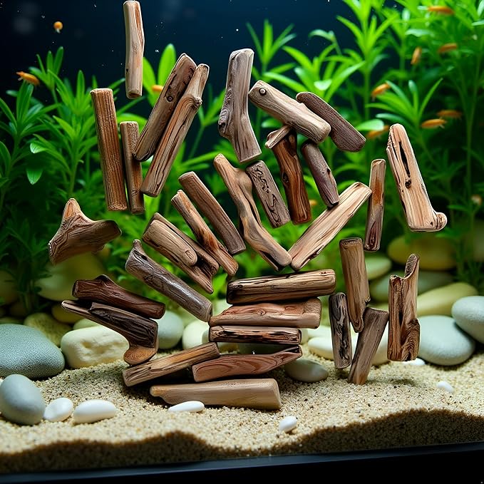 20 Pcs Natural Driftwood Pieces Branch Slices Craft Sticks Beach Decor - Image 4