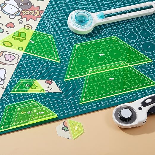 Kigley 8 Pcs Half Hexagon Quilting Templates and Rulers 1/1.5/2/3/4/5/6/7 Inch - Image 6