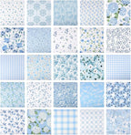 25 Pcs Blue Quilting Fabric Scraps - Image 7