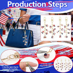 AUGSUN 189 Pcs 4th of July Keychain Making Kit Patriotic DIY Keychain Craft | - Image 2