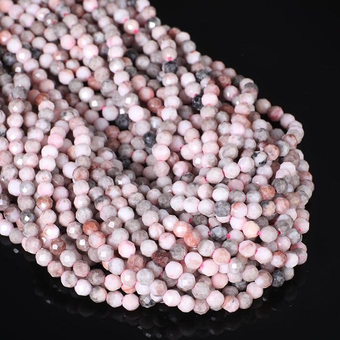 2mm 180pcs Pink Zebra Tiny Gemstone Beads by SongXi