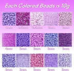 15 Color Glass Seed Tube Bugle Beads Bracelet Jewelry Making Kit, small - Image 2