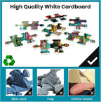 500 Piece Puzzle for Adults Jigsaw Puzzles Cat Puzzles, Book House Puzzles for - Image 3