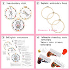 Armindou Hand Embroidery Kits for Beginners Adults, Insect Flowers Embroidery - Image 5