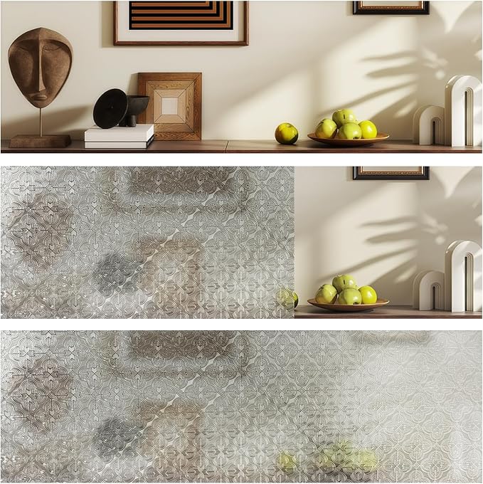 Add.Heres Stained Glass Window Privacy Film, 3D Static Cling Removable Window - Image 4