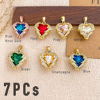 7Pcs Exquisite CZ Charms for Jewelry Making, Cubic Zirconia Gemstone, Prong - Image 4