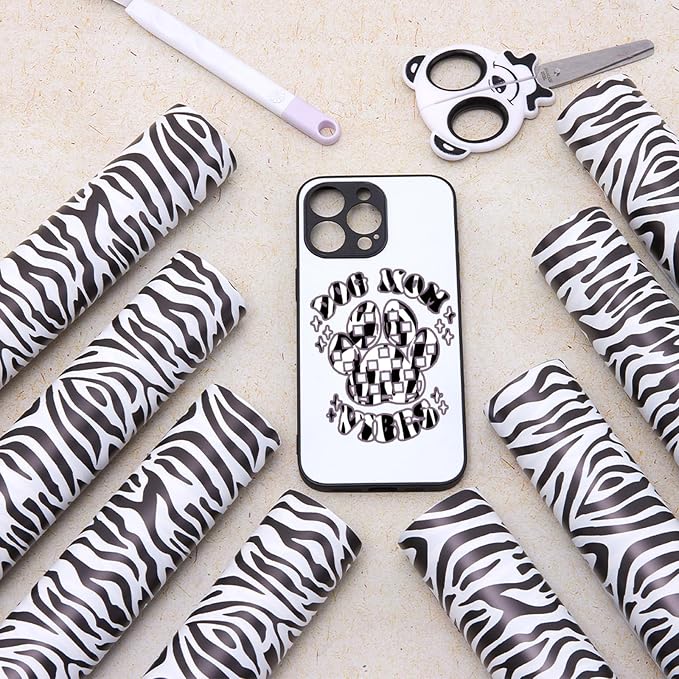 Tintnut Leopard Permanent Vinyl Zebra Pattern Adhesive Vinyl 8 Pcs 12x10in | - Image 7
