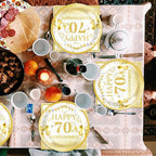 40 Pcs Modern Classic Gold 70th Plates and Napkins Set – 70th Plates Napkins - Image 5