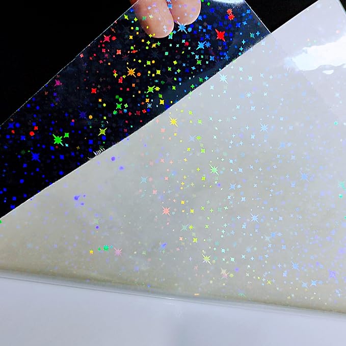 Bleidruck 25 Sheets Stars Clear Holographic Laminate Sheet Adhesive Paper | - Image 2