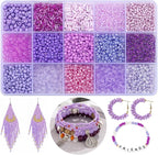 15 Color Glass Seed Tube Bugle Beads Bracelet Jewelry Making Kit, small by GorgGorho