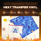 Tintnut Blue Flame Heat Transfer Vinyl Roll, stretch washable, suitable - Image 3