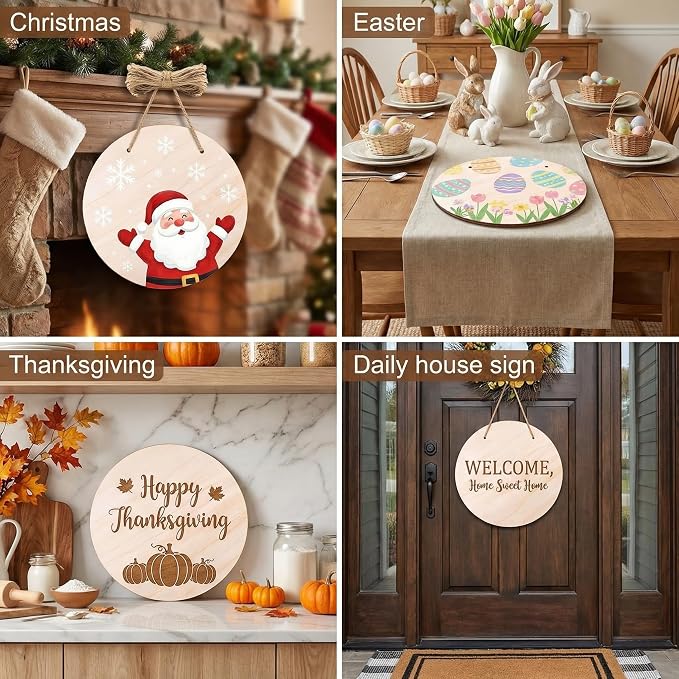 10 Pack Blank Unfinished Round Wood DIY Crafts Signs 2mm Basswood Sheets - Image 7