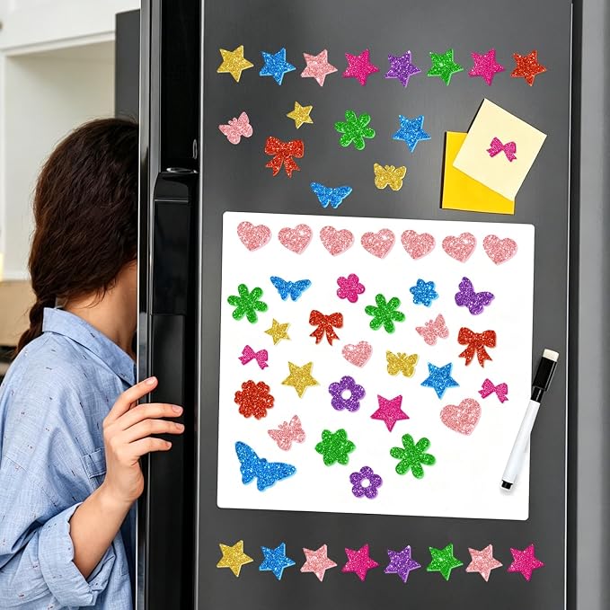 700 Pcs Glitter Foam Stickers, Butterfly & Flower & Bow Shapes Stickers - Image 5