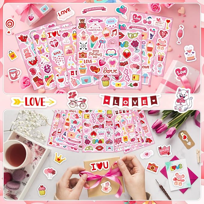 24 Sheets Valentine Stickers for Kids - Image 7