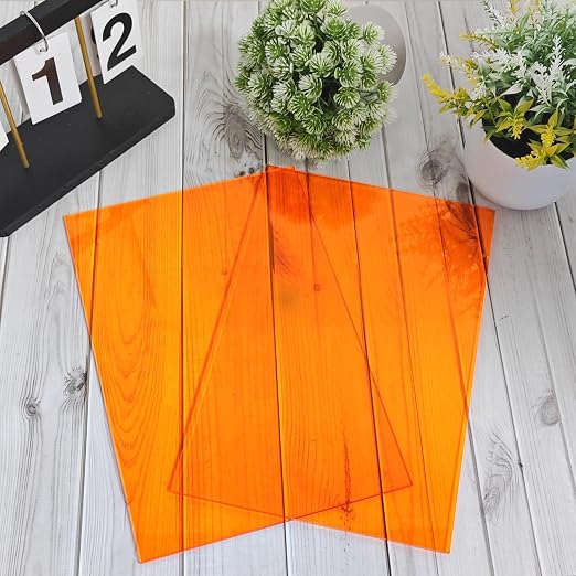 Translucent Orange Acrylic Sheets 8*12 inch 1/8" Thick Red Transparent Cast - Image 4