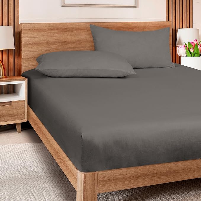 ROYALE LINENS 300 Thread Count 100% Long Staple Combed Cotton Fitted Sheet Queen - Image 8