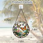 DASTOLL Stained Glass Window Hanging, Butterflies Flying in the Sky Suncatcher - Image 7