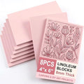 SGHUO 8pcs 4"x6" Rubber Carving Blocks, Soft Linoleum Block by SGHUO