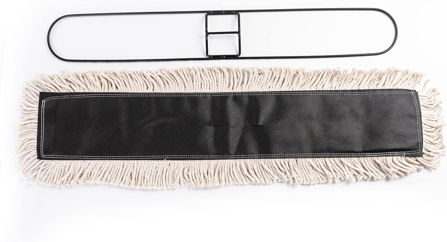 Matthew Cleaning 24'' High Strength Disposable Dust Mop Cotton Cut-end Yarn Mop Replacement Heads for Residential & Commercial Fit Standard Dust Mop Frames, Hardwood, Laminate, Concrete Floors 6Pack