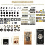 Marspark 191 Pieces Vintage Astronomy Stickers Celestial Galaxy Planet Space - Image 2